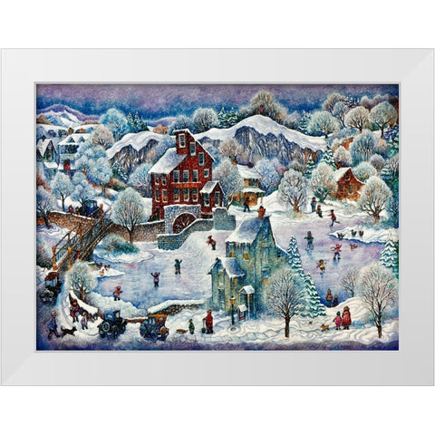 Clinton Mill Snow White Modern Wood Framed Art Print by Bell, Bill