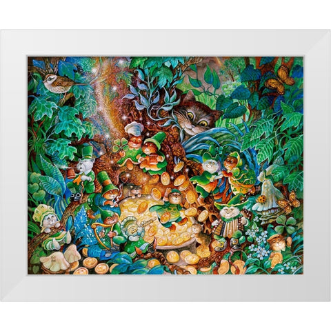 Cats Of Killarney White Modern Wood Framed Art Print by Bell, Bill