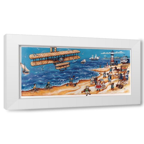 Wright Flight White Modern Wood Framed Art Print by Bell, Bill