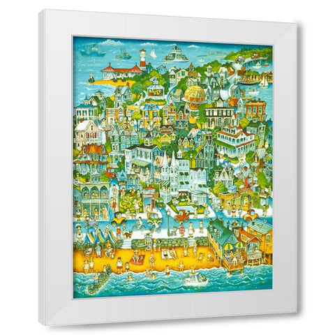 Cape May Summer White Modern Wood Framed Art Print by Bell, Bill