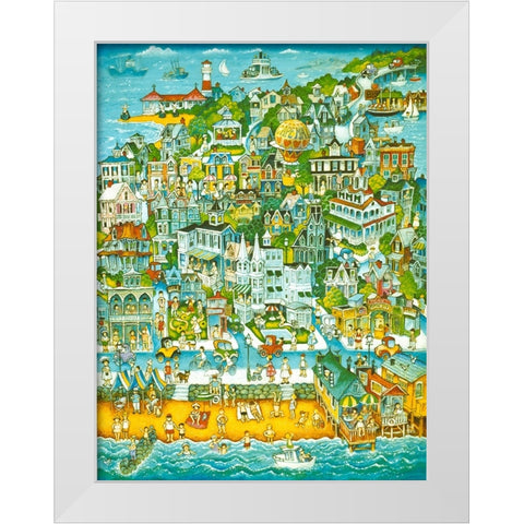 Cape May Summer White Modern Wood Framed Art Print by Bell, Bill
