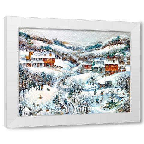 When Winter Comes White Modern Wood Framed Art Print by Bell, Bill