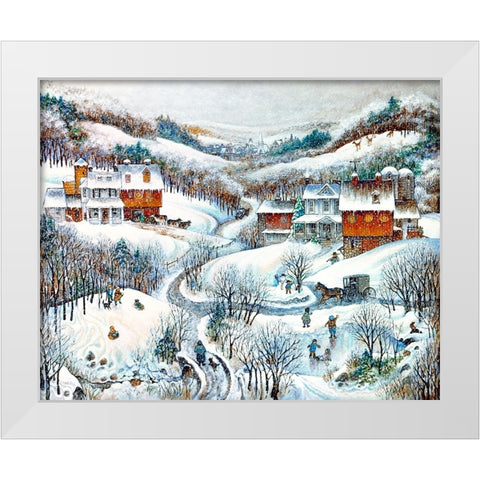 When Winter Comes White Modern Wood Framed Art Print by Bell, Bill