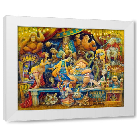 Sideshow White Modern Wood Framed Art Print by Bell, Bill