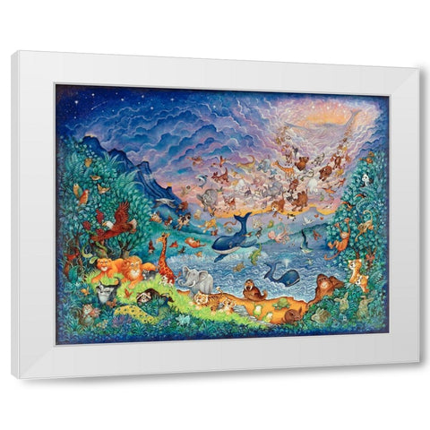 Blue Creation White Modern Wood Framed Art Print by Bell, Bill