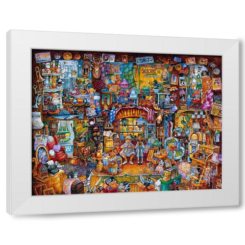 The Antiques White Modern Wood Framed Art Print by Bell, Bill