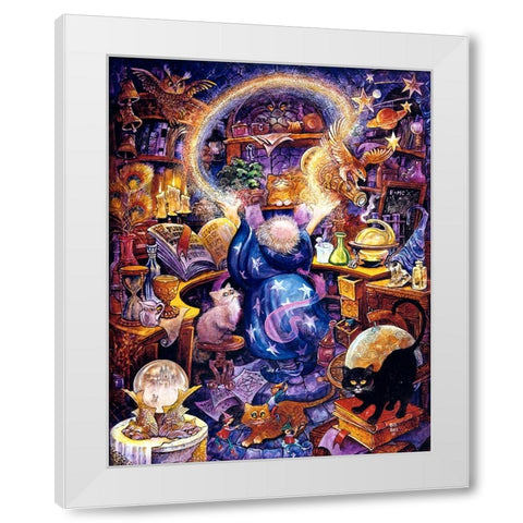 Wizard White Modern Wood Framed Art Print by Bell, Bill