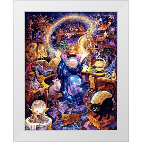 Wizard White Modern Wood Framed Art Print by Bell, Bill