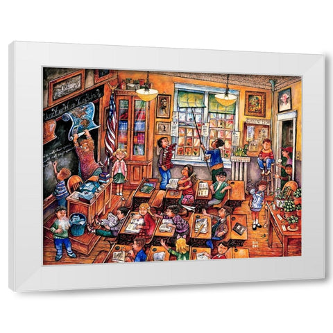 School Room  White Modern Wood Framed Art Print by Bell, Bill