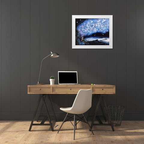 Stargazer White Modern Wood Framed Art Print by Bell, Bill