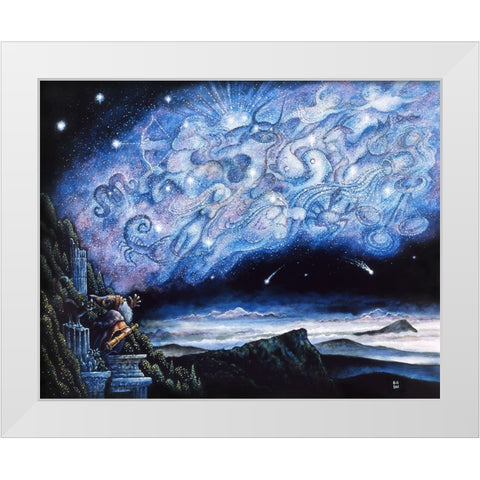 Stargazer White Modern Wood Framed Art Print by Bell, Bill