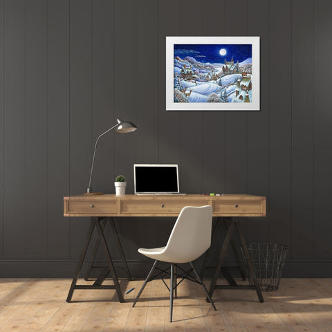 Winter Moon White Modern Wood Framed Art Print by Bell, Bill