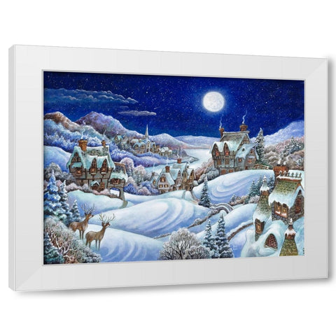 Winter Moon White Modern Wood Framed Art Print by Bell, Bill