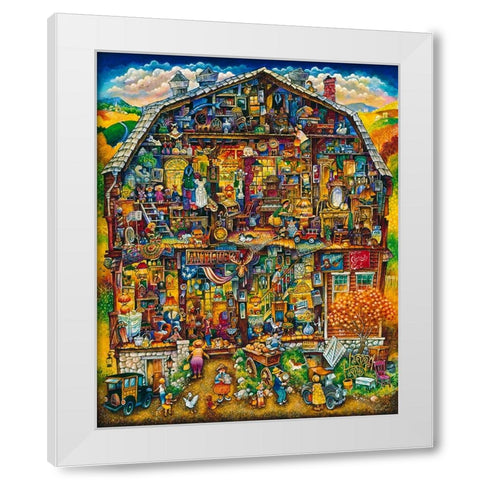 The Antique Barn  White Modern Wood Framed Art Print by Bell, Bill