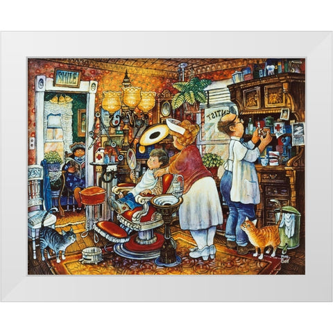 The Dentist White Modern Wood Framed Art Print by Bell, Bill