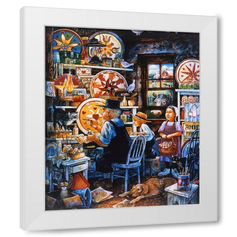 The Distelfink Man  White Modern Wood Framed Art Print by Bell, Bill