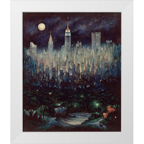 Jungle Moon White Modern Wood Framed Art Print by Bell, Bill