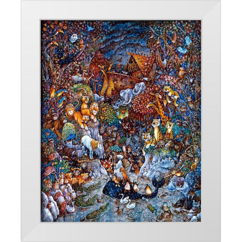 The Last Unicorn  White Modern Wood Framed Art Print by Bell, Bill