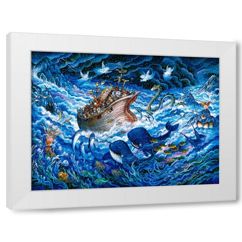 Noahs Voyage White Modern Wood Framed Art Print by Bell, Bill