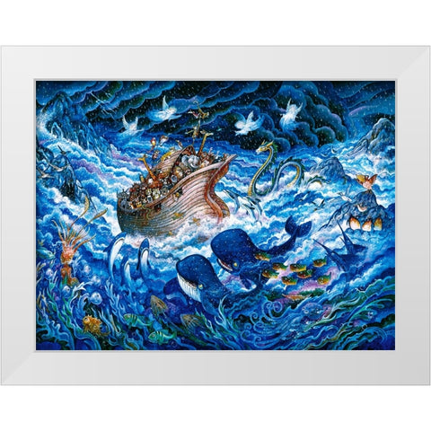 Noahs Voyage White Modern Wood Framed Art Print by Bell, Bill