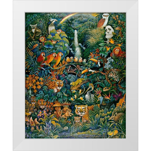 Rainforest  White Modern Wood Framed Art Print by Bell, Bill
