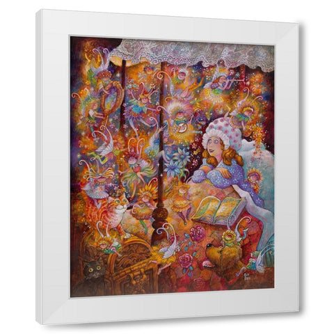 Sugar Plum Fairies White Modern Wood Framed Art Print by Bell, Bill