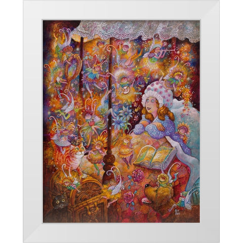 Sugar Plum Fairies White Modern Wood Framed Art Print by Bell, Bill