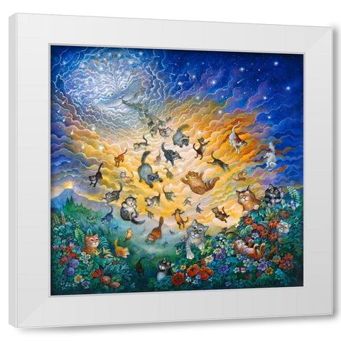 The Creation Of Cats White Modern Wood Framed Art Print by Bell, Bill