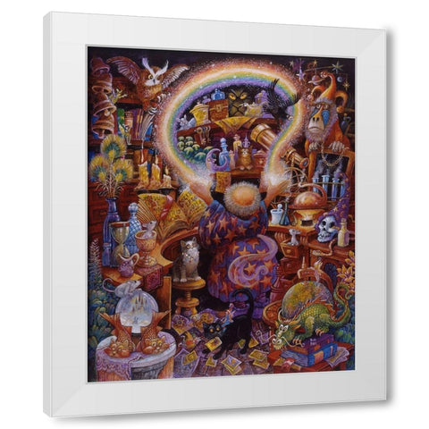 The Rainbow Wizard (Revised) White Modern Wood Framed Art Print by Bell, Bill