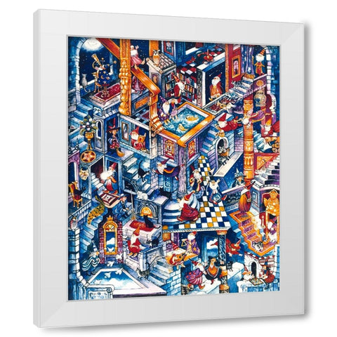 Wizards Castle White Modern Wood Framed Art Print by Bell, Bill