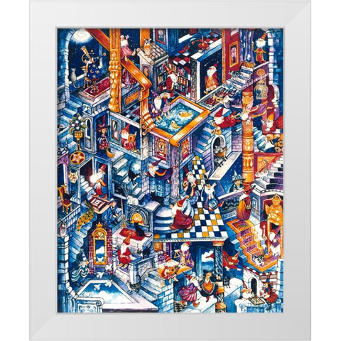 Wizards Castle White Modern Wood Framed Art Print by Bell, Bill