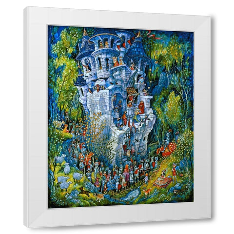Humptys Castle White Modern Wood Framed Art Print by Bell, Bill