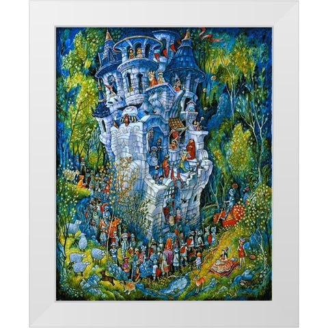 Humptys Castle White Modern Wood Framed Art Print by Bell, Bill