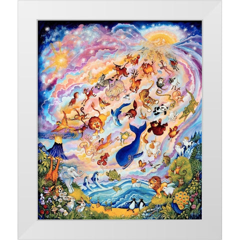 In The Beginning 2  White Modern Wood Framed Art Print by Bell, Bill
