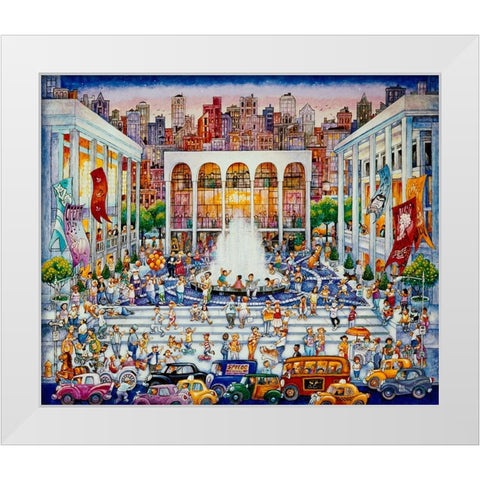 Lincoln Center White Modern Wood Framed Art Print by Bell, Bill