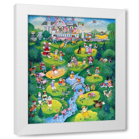 Foreplay White Modern Wood Framed Art Print by Bell, Bill