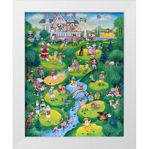 Foreplay White Modern Wood Framed Art Print by Bell, Bill