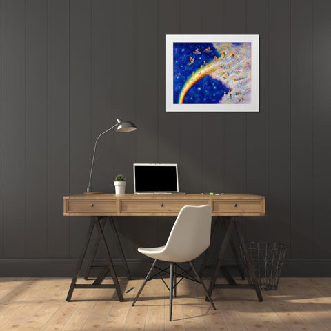 Rainbow Bridge White Modern Wood Framed Art Print by Bell, Bill