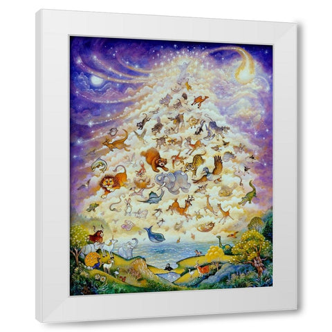 Genesis White Modern Wood Framed Art Print by Bell, Bill