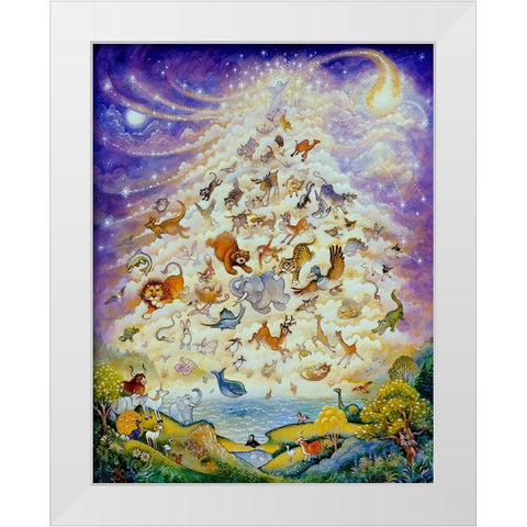 Genesis White Modern Wood Framed Art Print by Bell, Bill