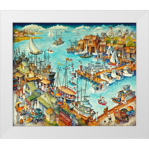 Marina / Cape May White Modern Wood Framed Art Print by Bell, Bill