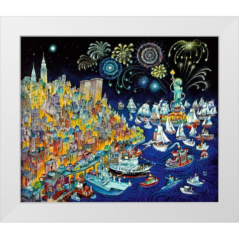 Liberty NYC White Modern Wood Framed Art Print by Bell, Bill