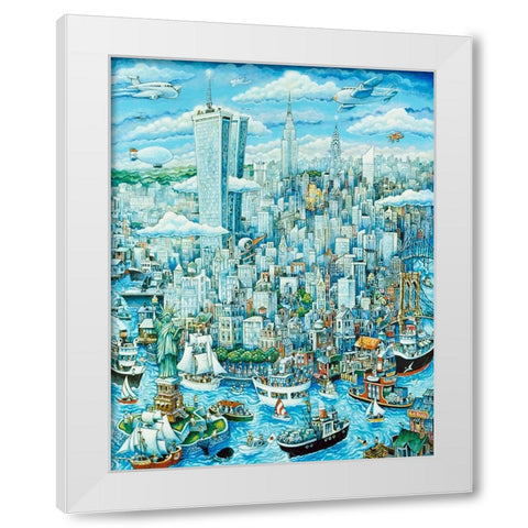 New York, New York White Modern Wood Framed Art Print by Bell, Bill