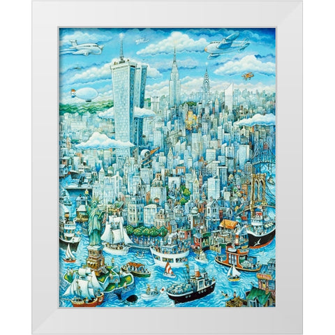 New York, New York White Modern Wood Framed Art Print by Bell, Bill