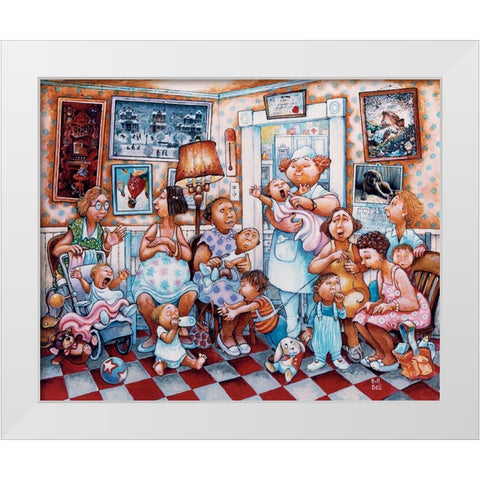 Check-Up Time White Modern Wood Framed Art Print by Bell, Bill