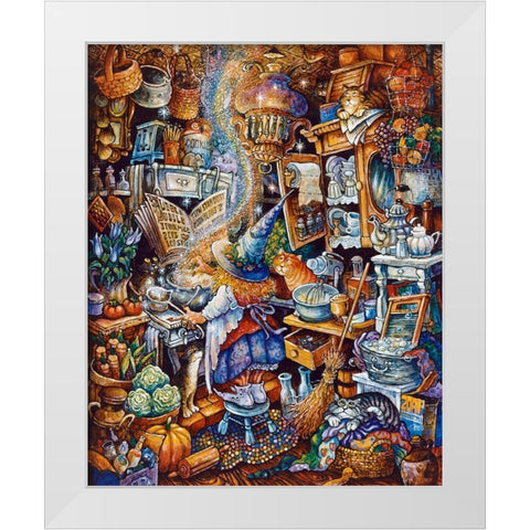 Kitchen Witch 2 White Modern Wood Framed Art Print by Bell, Bill