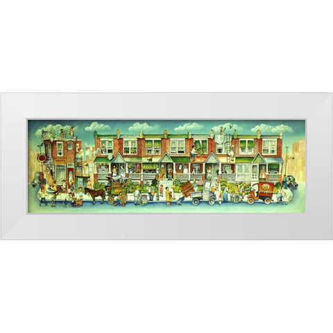 Addison Street White Modern Wood Framed Art Print by Bell, Bill
