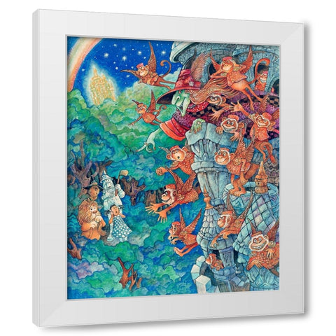 The Flying Monkeys White Modern Wood Framed Art Print by Bell, Bill