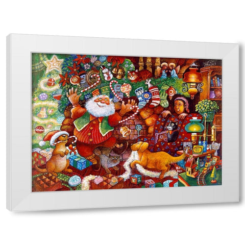 Night B4 J White Modern Wood Framed Art Print by Bell, Bill