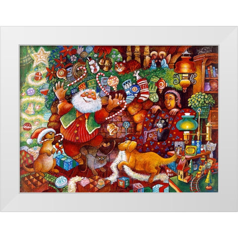 Night B4 J White Modern Wood Framed Art Print by Bell, Bill